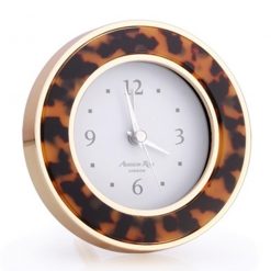 Addison Ross Ltd Tortoiseshell & Gold Silent Alarm Clock Clocks