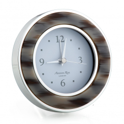 Addison Ross Ltd Grey Horn & Silver Alarm Clock