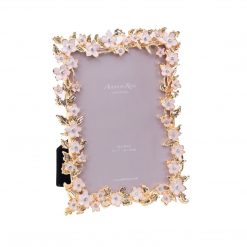 Addison Ross Ltd WHITE ENAMEL FLOWER & GOLD PLATED PHOTO FRAME