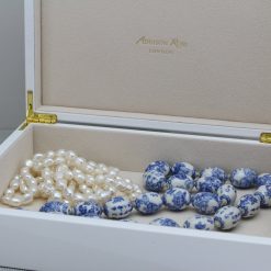Addison Ross Ltd WHITE STORAGE BOX: Gold Trim Boxes
