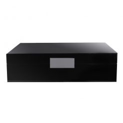 Addison Ross Ltd BLACK STORAGE BOX: Silver Trim