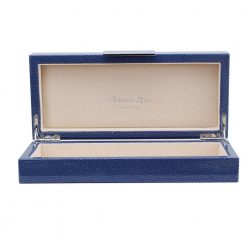Addison Ross Ltd Blue Shagreen Box With Silver Boxes