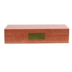 Addison Ross Ltd Boxes Orange Croc Box With Gold