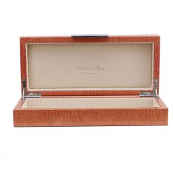 Addison Ross Ltd Boxes Orange Croc Box With Gold