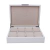 Addison Ross Ltd Boxes WHITE WATCH BOX: Gold Trim