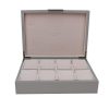 Addison Ross Ltd CHIFFON GRAY WATCH BOX: Gold Trim Boxes