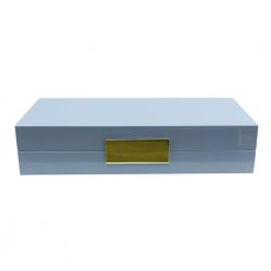 Addison Ross Ltd Pale Denim Lacquer Box With Gold Boxes