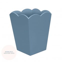 Addison Ross Ltd UK Chambray Blue Lacquered Scallop Bin β Limited Edition Homeware