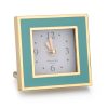 Addison Ross Ltd Turquoise & Gold Square Silent Alarm Clock Clocks