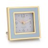 Addison Ross Ltd Powder Blue & Gold Square Silent Alarm Clock Clocks