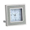 Addison Ross Ltd Grey Shagreen Square Silent Alarm Clock Clocks