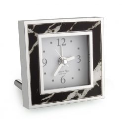 Addison Ross Ltd Black Marble Square Alarm Clock Clocks