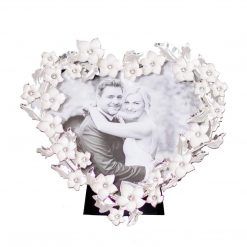 Addison Ross Ltd Silver & White Heart Flower Frame Frames