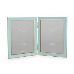 Addison Ross Ltd Powder Blue Enamel & Gold Double Frame