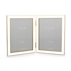 Addison Ross Ltd White Enamel & Gold Double Frame Frames