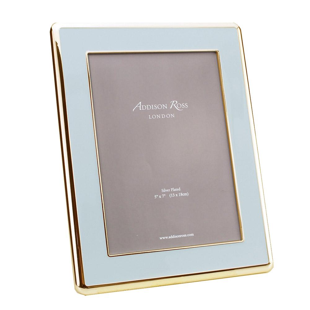 Addison Ross Ltd Frames Wide, Curved Enamel Frame: Powder Blue & Gold