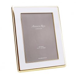 Addison Ross Ltd Frames Wide, Curved Enamel Frame: White & Gold