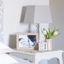 Addison Ross Ltd White & Silver Square Silent Alarm Clock