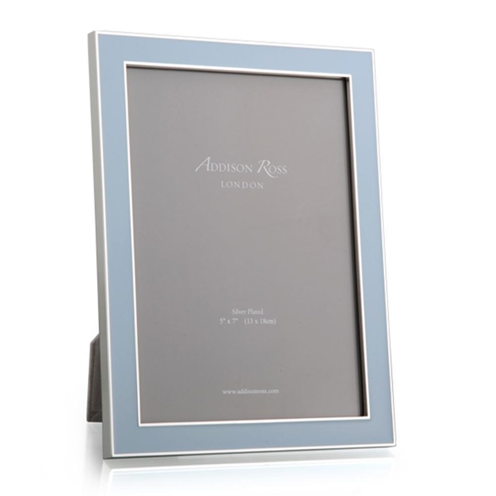Addison Ross Ltd Silver Trim, Powder Blue Enamel Picture Frame