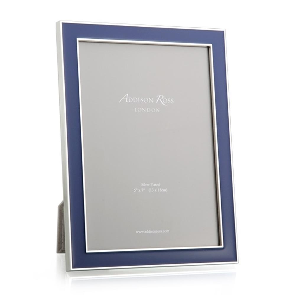 Addison Ross Ltd Silver Trim, Navy Blue Enamel Picture Frame