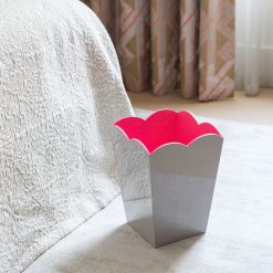 Addison Ross Ltd UK Scalloped Lacquer Bin – Chiffon & Pink Homeware