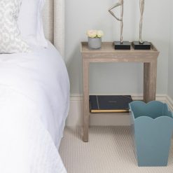 Addison Ross Ltd UK Chambray Blue Lacquered Scallop Bin – Limited Edition Homeware