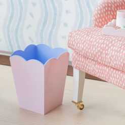 Addison Ross Ltd UK Scalloped Lacquer Bin – Pink & Blue Homeware