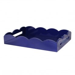 Addison Ross Ltd NAVY SCALLOPED EDGE TRAY Homeware