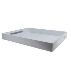 Addison Ross Ltd White Large Lacquered Ottoman Tray Homeware