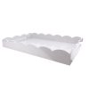 Addison Ross Ltd Homeware LARGE, WHITE SCALLOPED EDGE TRAY