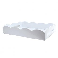 Addison Ross Ltd Homeware WHITE SCALLOPED EDGE TRAY