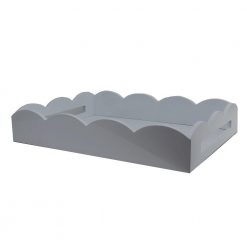 Addison Ross Ltd CHIFFON GRAY SCALLOPED EDGE TRAY Homeware