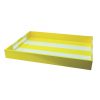 Addison Ross Ltd Yellow Striped Large Lacquered Ottoman Tray Homeware